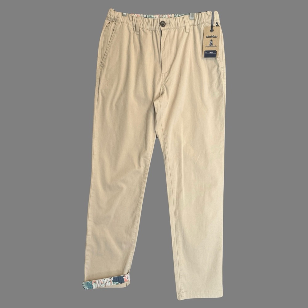 NWT Chubbies The Khakinators Pants Stretch‎ Twill Mens Large 30" Light Khaki